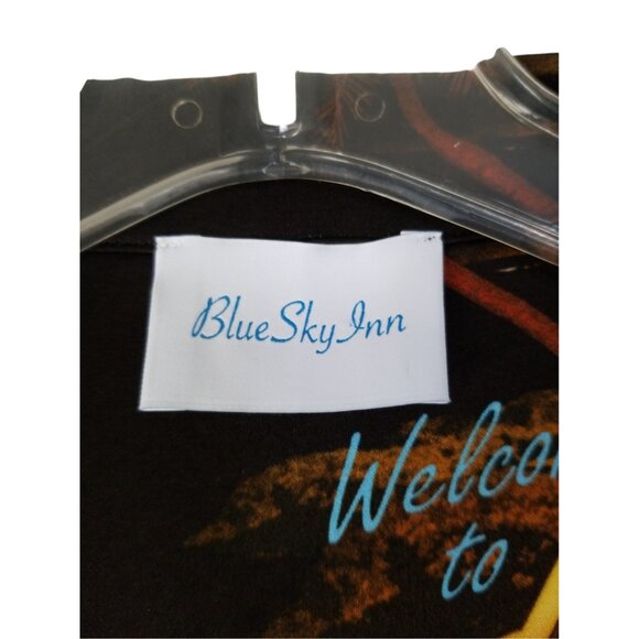 Blue Sky Inn Men's Short Sleeve Button Up Shirt Made in Italy 100% Viscose - Picture 3 of 9